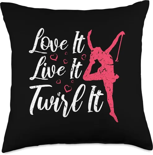 Miniatura 4 de Majorette Dance Graphics for Baton Twirler Baton - Almohada de 16 x 16 pulgadas, multicolor
