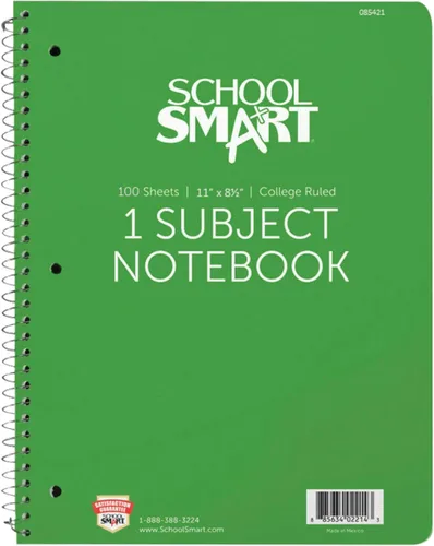 Miniatura 2 de School Smart Cuaderno de espiral no perforado de 1 materia, 100 hojas, 11 x 8-1/2 pulgadas