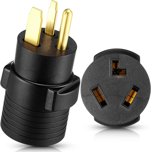 Kanayu Adaptador de Secadora de 30 Amperios Compatible con Nema 6-50p a 10-30r Adaptador de Enchufe Macho de 3 Clavijas a Receptáculo Hembra de 3