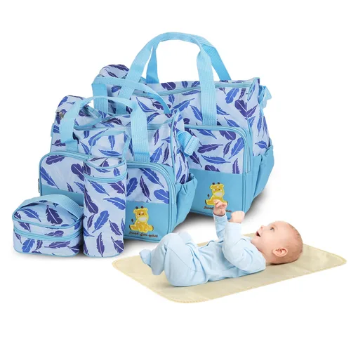 Miniatura 12 de Moclever Juego de 5 bolsas de pañales para artículos esenciales del bebé, bolsas grandes para bebé para mamá, bolsas de maternidad impermeables