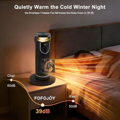 Miniatura 6 de Calentadores de espacio para uso en interiores, calentador eléctrico con control remoto, humidificador, temporizador de 12 horas, 3 modos