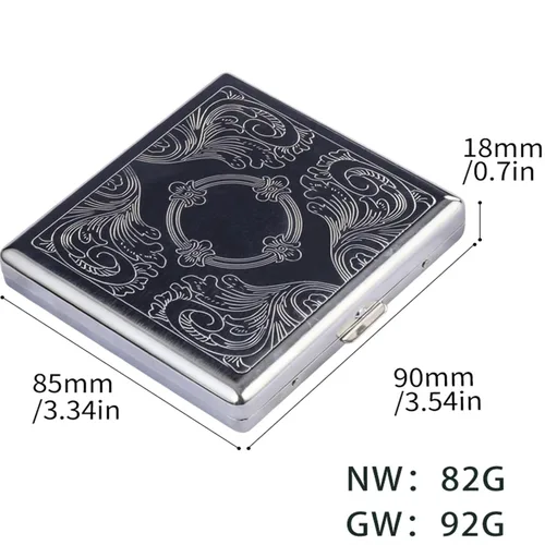 Miniatura 8 de 2 fundas de cigarrillos estilo victoriano de metal para tarjetas de crédito regular, retro, bolsillo de seguridad, capacidad para 20 palitos