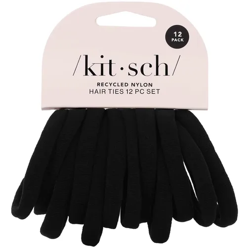 Miniatura 14 de Kitsch Lazos de nailon para el cabello sin daños, bandas elásticas para el cabello para una sujeción fuerte durante todo el día, soportes para cola