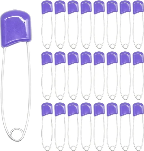 Miniatura 10 de Paquete de 50 pasadores de pañales con cerradura, pasadores de plástico de seguridad reutilizables para proyectos de cuidado del bebé (negro)