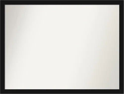 Miniatura 488 de Amanti Art Espejo de baño negro para sobre fregadero, 22 x 22 pulgadas, espejo de tocador cuadrado estrecho negro Avon, marco de madera casual