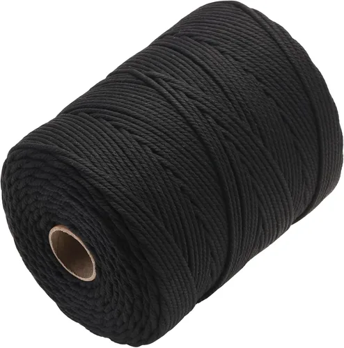 Miniatura 28 de Cuerda de macramé 4 mm x 328 yardas Natural Cuerda de algodón para macramé Cuerda de macramé colorida Cordón de algodón suave Suministros de macramé