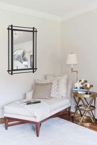 Miniatura 8 de Espejo de baño negro con marco de metal, espejos grandes de sala de estar de 36 x 24 pulgadas para decoración, espejo decorativo moderno