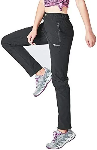 Miniatura 3 de Gopune pantalones ligeros de senderismo para mujer, para exteriores, de secado rápido, resistentes al agua, pantalones de montaña