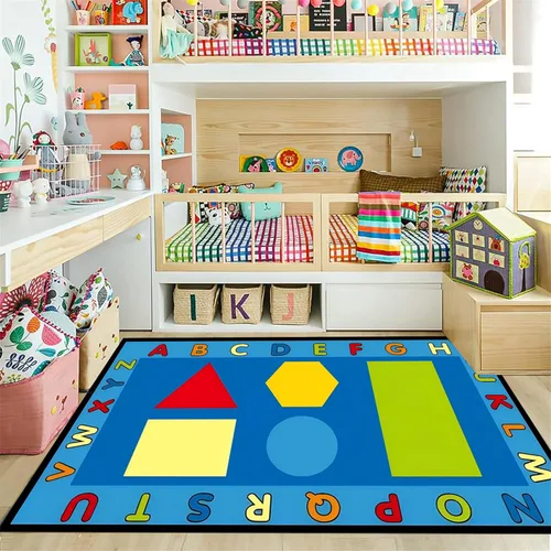 Miniatura 3 de Alfombras de área para niños, 3 x 4 pies, alfabeto, números y formas, alfombra de aprendizaje educativa para niños para sala de juegos, sala