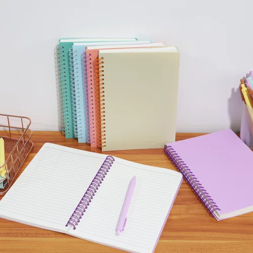 Miniatura 7 de Paquete de 5 cuadernos espiral con líneas para mujeres y hombres, 21 x 14.5 cm / 8.3 x 5.7 pulgadas, 80 hojas/160 páginas, cuaderno de reglas