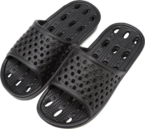 clootess - Zapatos de ducha deslizantes para hombres y mujeres, sandalias de baño con agujeros, sandalias para piscina, gimnasio, dormitorio