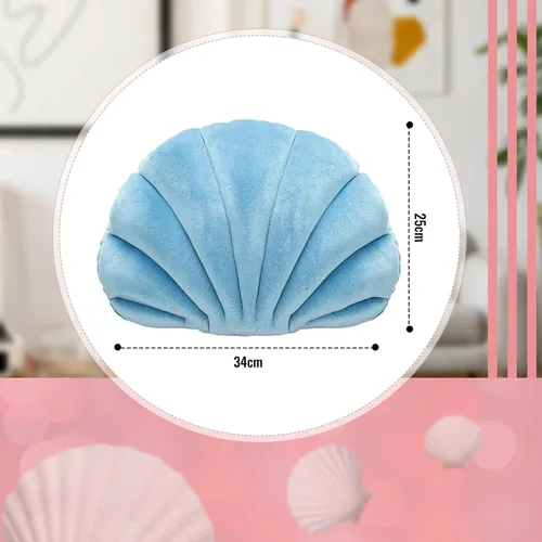 Miniatura 2 de Marsui Almohada decorativa de conchas marinas, decoración de habitación preparada, regalo de fiesta, cojín suave para silla, bonita almohada de Azul