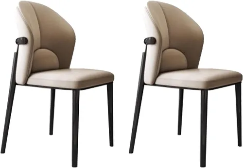 Miniatura 12 de Silla de comedor, sillas de cocina de cuero, sillas de comedor con patas de metal, silla de sala de espera para vestíbulo, sala de entrenamiento