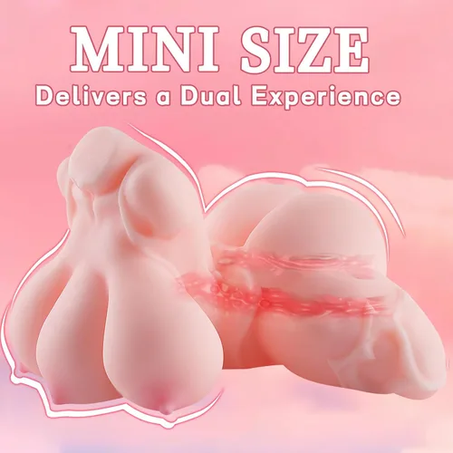 Miniatura 3 de Mini muñecas sexuales de 1.65 libras, juguete sexual masculino pequeño para hombres, torso masculino, 3 tetas de bolsillo, coño, juguetes sexuales