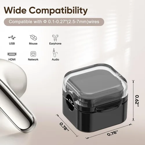 Miniatura 4 de Paquete de 9 soportes magnéticos para cables, clips magnéticos para cables de escritorio con adhesivo fuerte, organizador de cables para gestión