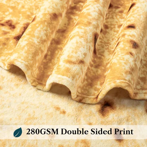Miniatura 6 de PAVILIA Burritos - Cobija de tortilla de harina gigante para regalo, manta redonda de burrito de doble cara, divertidos regalos de broma