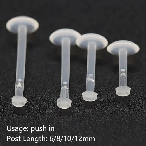 Miniatura 3 de Clear Retainer Septum 16G Plastic Septum Ring Retainer Plastic Hoop Earrings Piercing Retainer Horseshoe Piercing Jewelry