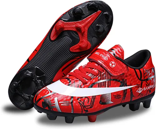 Miniatura 8 de ZVC Tacos de fútbol para niños y niñas, zapatos de fútbol para exteriores con suelo firme para jóvenes (niño pequeñoniño grande)