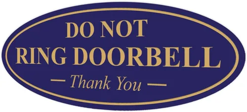 Miniatura 76 de All Quality Cartel de agradecimiento ovalado con texto en inglés «Do not Ring DOORBELL», color negro, pequeño, 1 paquete
