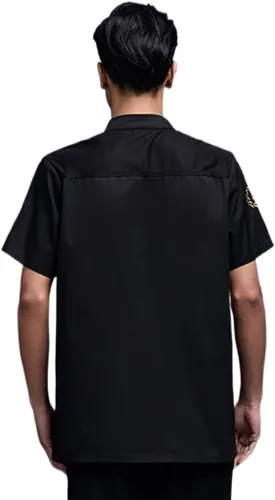 Miniatura 2 de Unisex Short Sleeve Chef Coat Kitchen Chef Uniform with Pocket Shirt Chef Jacket Food Restaurant Work Clothes