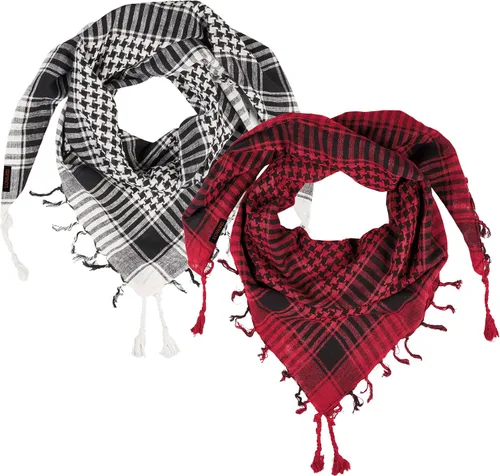 Miniatura 27 de LOVARZI Shemagh Cottons Arab Keffiyeh - Bufanda militar táctica para cabeza y cuello