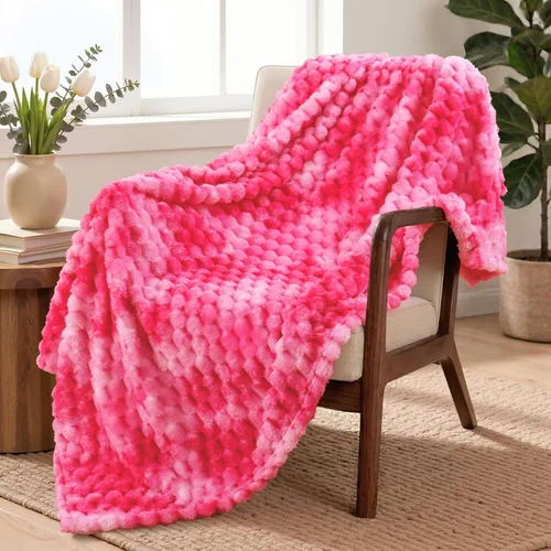 Miniatura 55 de Exclusivo Mezcla - Manta de vellón extragrande, 50 x 70 pulgadas, elegante, tela jacquard suave, mullida, acogedora y ligera, para invierno