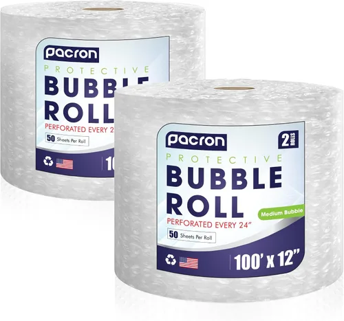 Miniatura 9 de Rollo protector de burbujas – 100 pies x 12 pulgadas transparente, 5/16 pulgadas densa amortiguación de burbujas medianas para artículos frágiles