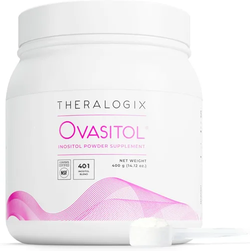 Miniatura 9 de Theralogix Ovasitol - Suplemento de mio-inositol y D-chiro Inositol en polvo, para equilibrio hormonal y apoyo de la función ovárica, certificado