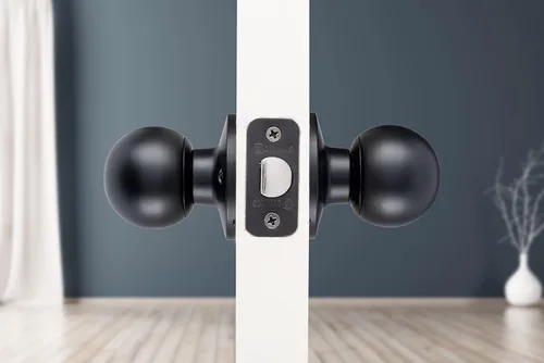 Miniatura 3 de BRINKS Pomos de puerta interiores, pomos de puerta de bola de transición sin bloqueo, negro mate para decoración tradicional y de transición