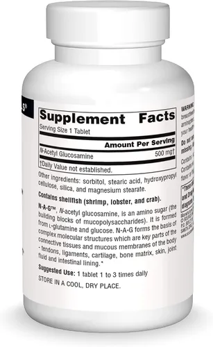 Miniatura 3 de Source Naturals N-A-G N-acetil glucosamina para soporte articular y revestimiento intestinal* - 500 mg - 60 tabletas