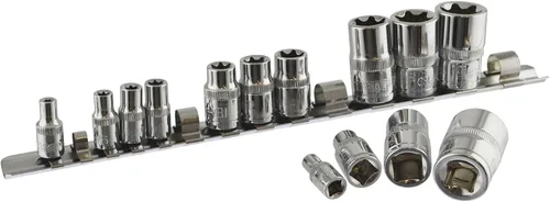 Miniatura 2 de Torx/Star - Juego de 14 enchufes hembra de 1/4 pulgadas / 3/8 pulgadas y 1/2 pulgadas E4 - E24