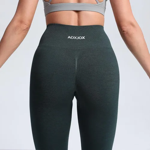 Miniatura 5 de Aoxjox Leggings sin costuras para mujer, control de abdomen, entrenamiento, gimnasio, fitness, deporte, pantalones de yoga activos