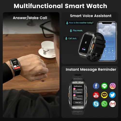 Miniatura 4 de Reloj inteligente GPS para hombres y mujeres, vidrio curvado 3D, cuerpo completo de acero inoxidable, 6 posicionamientos satelitales, brújula, 164.0