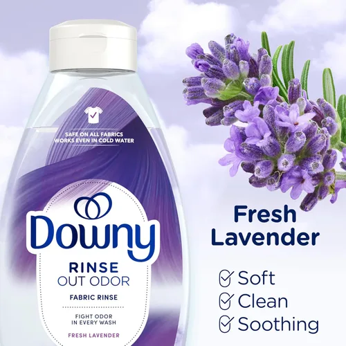Miniatura 9 de Downy RINSE & REFRESH Suavizante para ropa y removedor de olores para lavandería, Lavanda Fresca, 1,41 l, Seguro para TODOS los tejidos, Suave