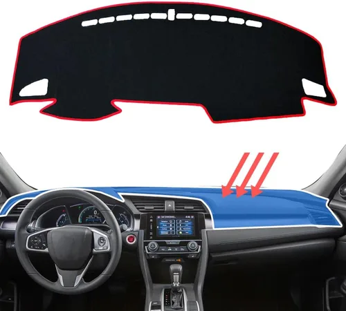 Accesorios Interiores Personalizados para Honda 10th Civic 2016 2017 2018 2019 2020 2021 Cubierta de Tablero Alfombrilla Cubiertas de Tablero Reduce