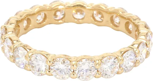Anillo de boda de eternidad de oro amarillo de 14 quilates con diamantes cultivados en laboratorio (2.50 cttw, color I-J, claridad VS2-SI1), Metal