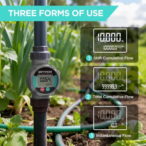 Miniatura 3 de Medidor de flujo resistente a la corrosión impermeable de 1 pulgada con revestimiento de PTFE, medidor de flujo digital NPT en línea de 2.4 a 26.4