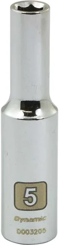 Miniatura 4 de Dynamic Herramientas 1/4" Drive 6 puntos métrico, 0.217 in de profundidad longitud, zócalo de acabado cromado