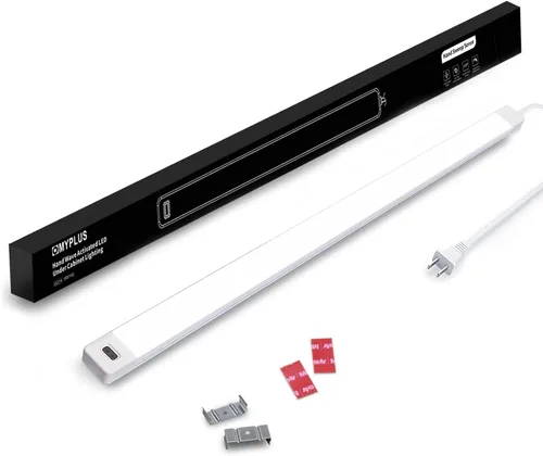 Miniatura 9 de 2 piezas Luces LED bajo gabinete con sensor de movimiento de mano, 16" Iluminación bajo encimera con regulable y 4000K blanco natural, Plug and