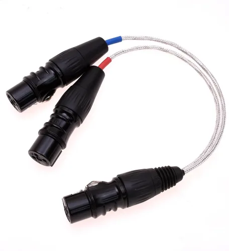 Miniatura 3 de 20CM Dual 3Pin XLR hembra a 4Pin XLR hembra equilibrado audio auricular adaptador cable