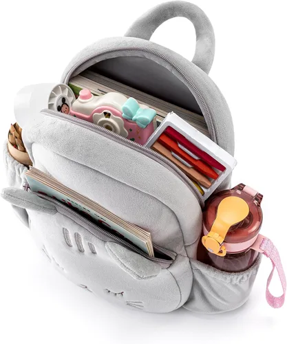 Miniatura 40 de Lazada Mochila para niños pequeños, juguetes de animales de peluche, mochila pequeña, color gris, 9.5 pulgadas