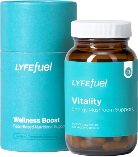 LyfeFuel Mezcla adaptógena para energía natural y vitalidad | Suplemento de hongos y complejo de hierbas orgánicas para aumentar la resistencia,