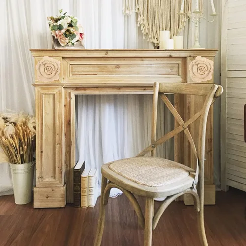 Miniatura 8 de 4 piezas de madera tallada de onlay apliques de madera de rosa tallada para muebles de cama, decoración de gabinete