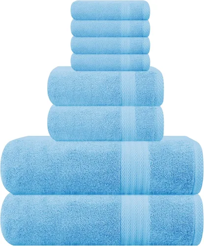Miniatura 153 de GLAMBURG - Juego de 12 toallas faciales ultrasuaves de 13 x 13 pulgadas, 100% algodón, duraderas y altamente absorbentes, ideales para baño, cocina