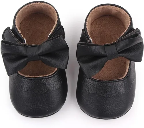 Miniatura 5 de Infant Baby Girls Mary Jane Shoes Non-Slip Rubber Sole Ballet Slippers Princess Dress Wedding Shoes Newborn Crib Shoes