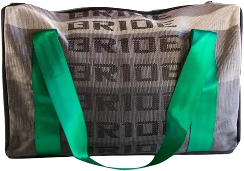 Miniatura 3 de Bride Racing Duffle Bolsa Gris Gradación Tela con Correas Verdes, Verde, Bolsa de lona