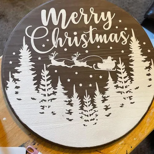 Miniatura 6 de Plantillas de Navidad para pintar sobre madera de 12" Plantilla de Feliz Navidad Plantillas de vacaciones Plantillas de dibujo para colgar