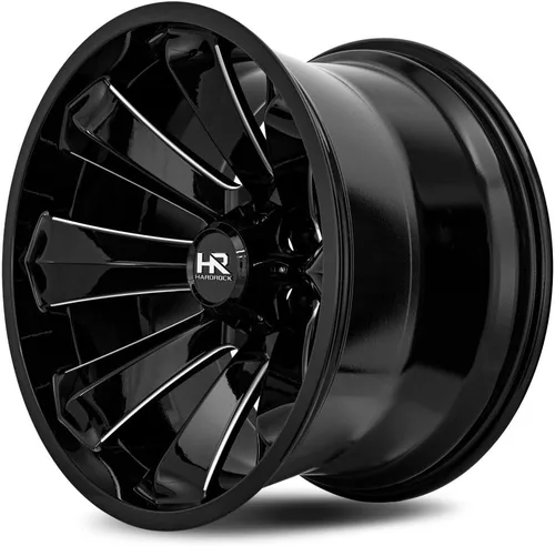 Miniatura 3 de Hardrock H506 XPLOSIVE XPOSED - Rueda personalizada de 22 x 12, desplazamiento -51, patrón de pernos de 6 x 135, cubo de 3.429 in - Negro brillante