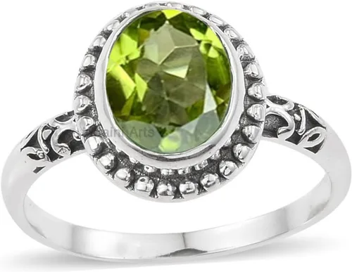 Miniatura 23 de Anillo de plata de ley 925 para mujer, anillo único de gema ovalada hecho a mano