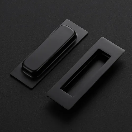 Miniatura 2 de JOY DECOR Paquete de 2 manijas de bolsillo para puerta, tiradores rectangulares empotrados de 4.72 pulgadas para puertas corredizas de armario